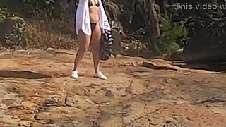 Public beach stone encounter with a young African gay man
