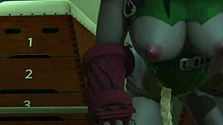 3D animated game with a fight and sex scene with Cammy from Street Fighter