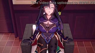Mona's erotic cowgirl ride in a cartoon porn video
