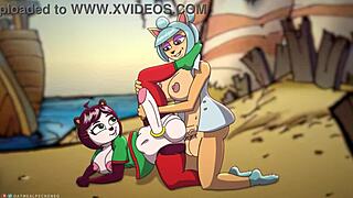 Furry porn with Megumi and Yaya Panda, animated erotica