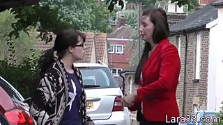 British MILF gives a blowjob to a shy teenager who was picked up
