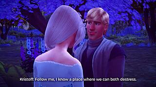 3D hentai game featuring Elsa and Kristoff's wild public sex