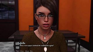 Squirting brunette in 3D game of wealth and pleasure