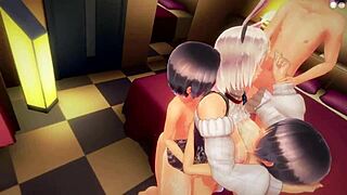 3D hentai with uncensored big tits and gang bang action
