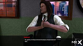 3D animated porn with buttplug and ass play in a fashion business setting