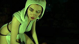 3D adult movie featuring Princess Leia Organa from Star Wars giving a handjob with Joi