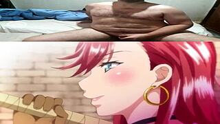 A beautiful witch elf in a hentai gets some wild sex in the woods