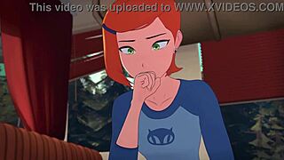 Gwen Tennyson's hot scene in the Ben10 animated series