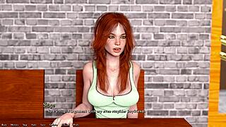 The boss with a big dick helps the hot red-haired president in this cartoon porn