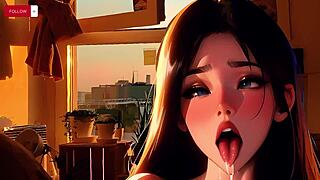 Get an erotic audio experience of a F4M waifu giving you a deep blow job in class