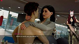 Mother-in-law Ms. Denver in sexy cosplays and stockings in a dating simulation game