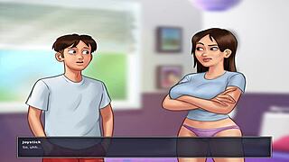 Big ass and big tits teen gets monster cock in animated porn game
