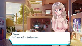 Gamer girls with big boobs play video games together