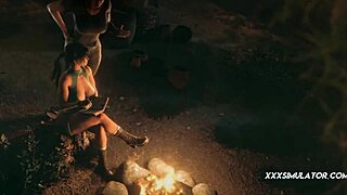 Beautiful Lara Croft enjoys a deepthroat ride from a well-endowed partner in this 3D porn video