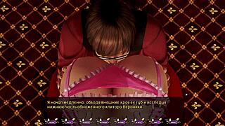Beautiful anime with big tits and pale skin, BDSM gameplay