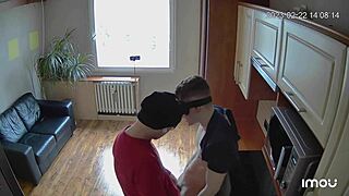 Muscular hunk gets it hard in a kitchen casting couch scene