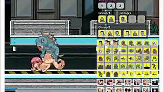 A collection of images from an orgy hentai game with small girls