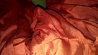 Indian bisexual shemale's sensual masturbation in red satin