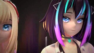 3D webcam show with an anime-style elf beauty giving a blow job