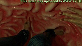 Kayleigh's staircase challenge in 3D animated porn video with femdom and anal vore themes