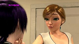 3D animated MILF enjoys massive cock and cum load