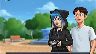 Sensual summer story in animated porn video