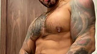 Viktor rom has fun with his big cock Latino bodybuilder in gay scene