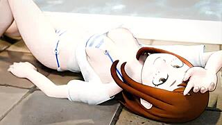 My Hero Academia: Ochaco Uraraka's recruitment drive in animated porn