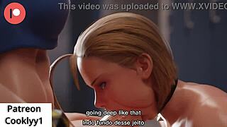 3D animated cammy and chun li in hot scene at the gym