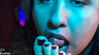 A threesome with a Latina babe who likes feet and deep throat