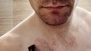 Pre-gym shower routine for a hairless body fetish