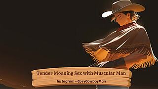 Muscular man moans during a sensual sex experience