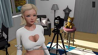 Beautiful blonde MILF gives deepthroat blow job in Ripples game