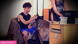 18yo's self-pleasure and seduction during an oiled photoshoot
