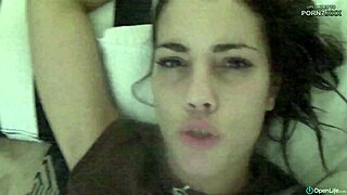 Naught Roxy Lane masturbates her shaved love tube