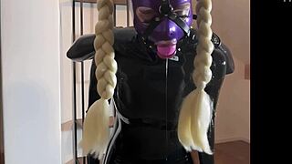 oh man, i can’t even... latex fetish wife gets deepthroat and facial mess