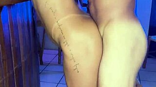 Moaning Loud While Banging in Heels on Stairs. Tanned Slut Strips and Takes Monster Cock Deep!