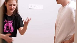 Steamy sex session with cute teen ends in creamy mouth finish.