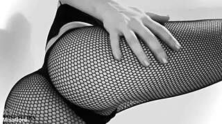 Hey babe, wanna tease with fishnet tights showing off ass and feet?