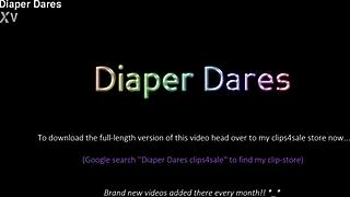 Curious tammy pink tries wearing a diaper during public flashing dare
