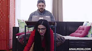 Cheating stepmom bribes stepson with anal sex