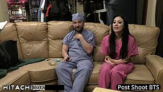 In a Florida hospital, doctor Tampa uses a Hitachi vibrator to give patient Blaire Celeste a powerful orgasm during her examination.