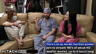 In a Florida hospital, doctor Tampa uses a Hitachi vibrator to give patient Blaire Celeste a powerful orgasm during her examination.