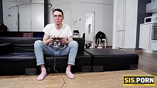 Hey, teen wants to fuck busy stepbrother so she messes up his videogame to start the action?