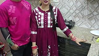 Indian desi bhabhi gets hard fucked by devar in kitchen with cumshot and riding