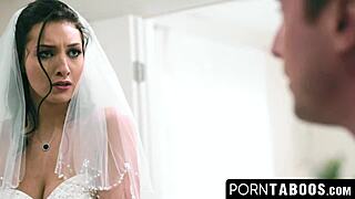 Best man sneaks forbidden pleasure with babe Bella Rolland pre-wedding.