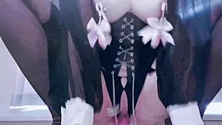 Busty babe gets her pussy fucked by a monster
