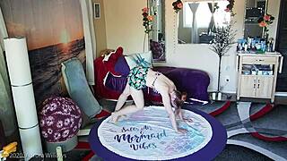 Yoga lesson with a Russian yoga teacher