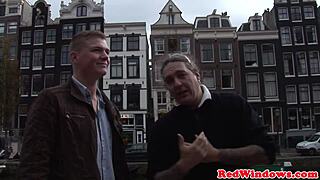 Amsterdam whore gets doggystyle and cums in mouth