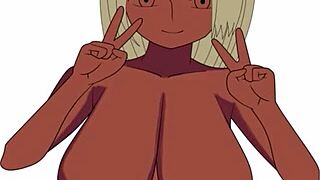 Asian beauty gets her tits on display in an animated fantasy